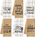 GROBRO7 Sweet Home Hand Towel - 6Pcs Funny Happiness is Homemade Kitchen Dish Towels Set Soft Polyester Towels Bathroom Farmhouse Decor for Home Dining Room Decor, Housewarming Gift for Hostess