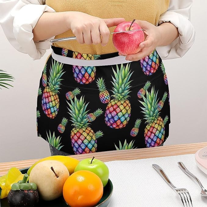 Waterproof Half Waist Apron Kitchen Chef Apron for Cooking Server Waitress
