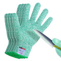 Cut Resistant Gloves, 2 Pairs of Food Grade Cut Resistant Gloves, Cutting Gloves for Kitchen, Oyster Shucking, Fish Fillet Processing, Carving Wood and Gardening(Small-Green)