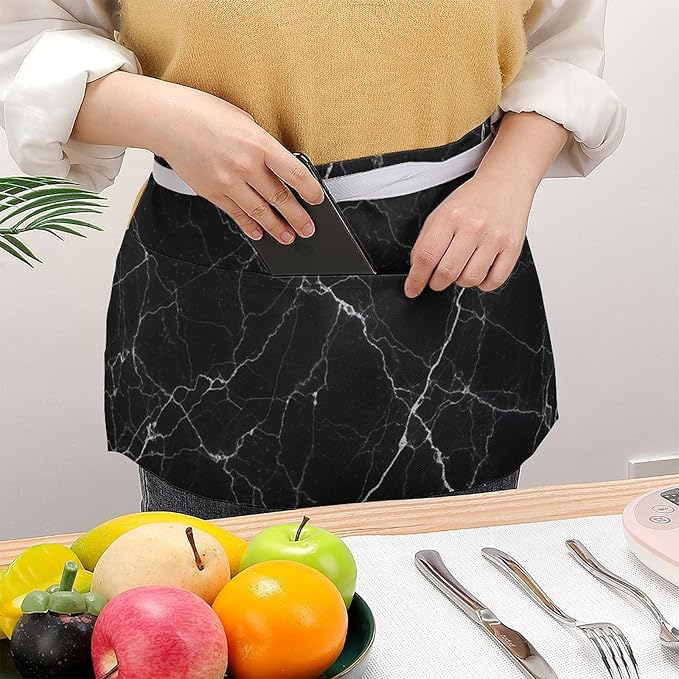 Waterproof Half Waist Apron Kitchen Chef Apron for Cooking Server Waitress