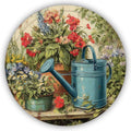 Funny Flower Rustic Round Garden Metal Signs Vintage Tin Sign Retro Wall Wreath Decor for Home Garden Yard Bar Cafe Farmhouse Garage Indoor Outdoor 8 Inch