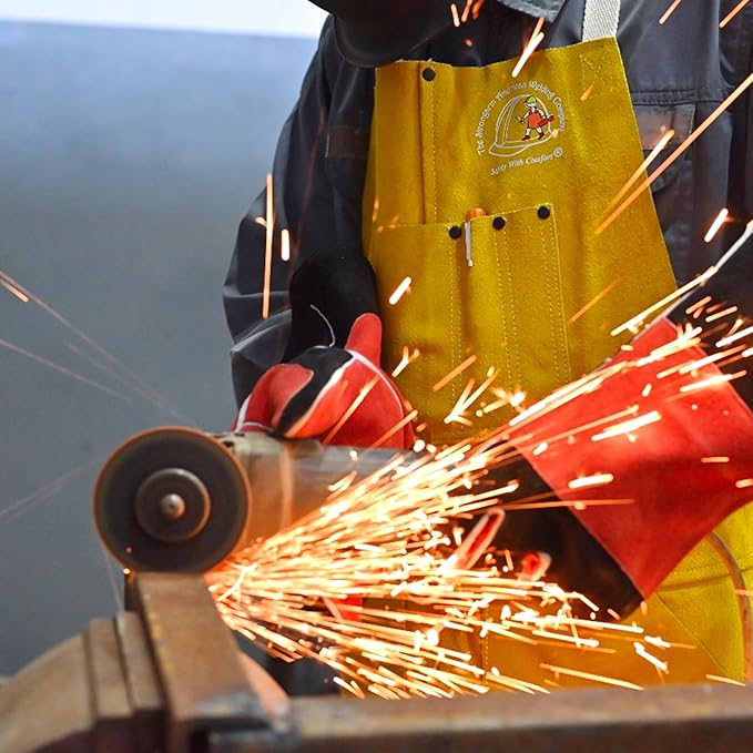 Strongarm Welding Aprons - FR Cotton & Split Leather Options - X-Tech Cross-Back Straps - Pockets - 24x36 / 24x42