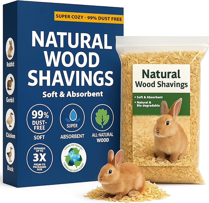 Greaton, Premium Natural Pine Animal Bedding – Dust-Free, Soft Shavings, Kiln-Dried & Heat-Treated for Indoor and Outdoor Pets