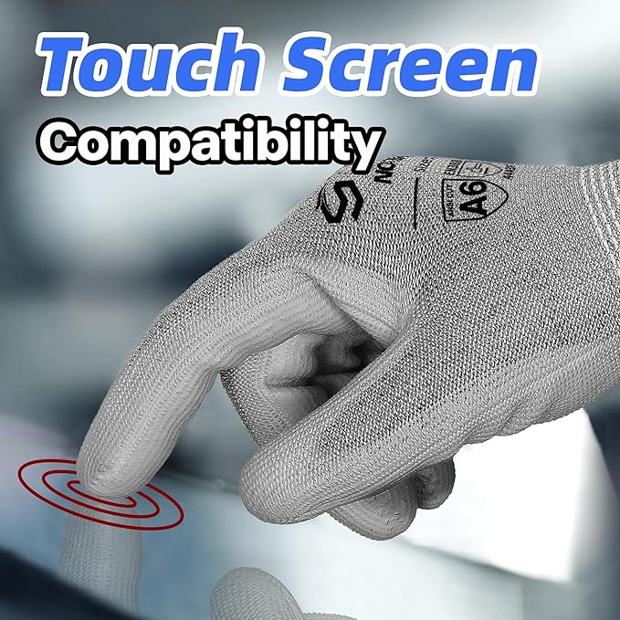 Schwer 3 Pairs Cut Resistant Gloves ANSI A6/A7 (Send Randomly) Cut Proof Work Gloves, Touchscreen, for Men and Women Used to Woodworking, Glass Cutting, Construction, Car Repair, S