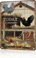 Chicken Metal Sign Chicken Coop Metal Decor Today I Choose Joy Tin Signs Vintage Farmhouse Poster Rustic Wall Decor For Home Farm Poultry House Office Cafe Bar Yard Garden 16 * 12 In