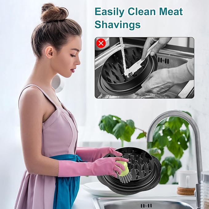 Mini Dish Brush for Cleaning Chicken Shredder, Palm Brush Dish Scrubber with Ergonomic Grip, Kitchen Brush for Washing Dishes, Pans, Pots, Sink (4, Matcha)