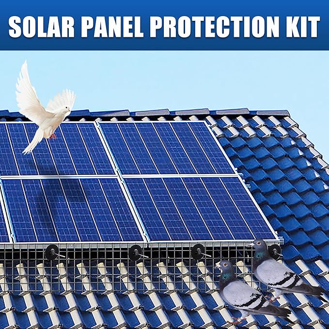 6in x 50FT Solar Panel Bird Mesh Black PVC Coated Steel Solar Panel Bird Guard Proofing Prevents Birds, Pigeons, and Critter Guard from Getting Under The Solar Panels