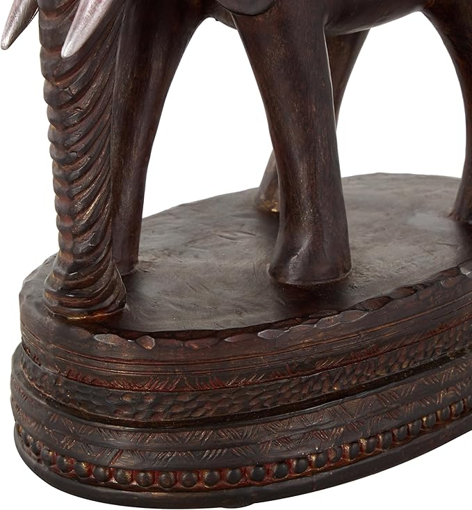 Deco 79 Polystone Safari Animals Decorative Sculpture Stacked Home Decor Statue with Round Base, Accent Figurine 9" x 5" x 16", Multi Colored