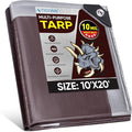 TICONN Heavy Duty Tarp Cover, Extra Thick Tarps Waterproof Tear and Rip Proof UV Resistant Tarpaulin with Reinforced Grommets and Edges (10 Mil, 10'×20')