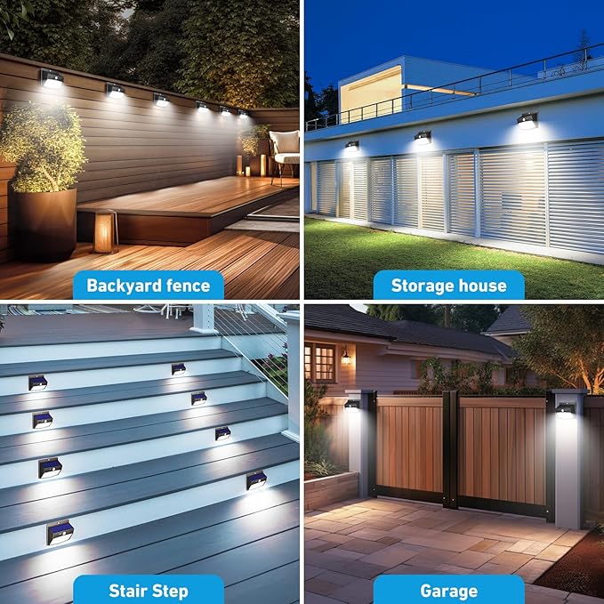 Peasur 2 Packs Solar Outdoor Lights Motion Sensor Solar Security Lights Waterproof with 3 Lighting Modes Solar Powered Wall Lights Outside for Garden Fence Yard