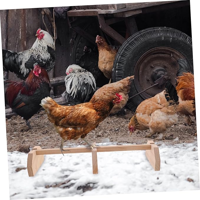 Milisten Wooden Chick Perch Stand for Chickens and Parrots Multi-Functional Roosting Bar for Coop Easy to Install for All Breeds and Ages