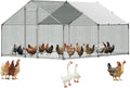 VEVOR Large Metal Chicken Coop, 9.8x13.1x6.5 ft Large Walk in Chicken Runs for Yard with Cover, Hen House Enclosure with Security Lock, Outdoor Duck Rabbit Cage Poultry Pen for Backyard, Farm, Yard