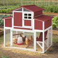 Large Chicken Coop Outdoor with Run, Expandable Hen House with 4 Nesting Boxes, Rabbit Hutch Poultry Bunny Cage for 2-4 Chickens with 4 Perches, Removable Tray and Ramp (56.3" L x 35.24" W x 52.8" H)