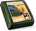RAINDEWAY Small Waterproof Tarp 6x6 Feet,10.5 Mil Tarps Heavy Duty Waterproof with Metal Grommets and Reinforced Edges,UV Resistant,Durable,Green/Blue Tarp