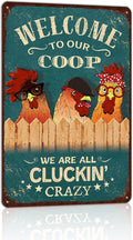 Vintage Chicken Coop Wall Decor farmhouse Metal Tin Sign Funny Chicken Sign