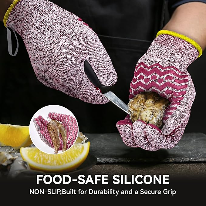 HandLove Cut Resistant Gloves, 100% Food Contact Safe, CE Level 5 Premium Protective Cutting Gloves