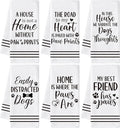 GROBRO7 Paws Prints Hand Towel - 6Pcs Dog Paw Print Bathroom Decor Kitchen Dishcloths Set Soft Polyester Towels for Bath Bar Dining Room Decor Cute Puppy Lovers Gifts for Men Women Housewarming