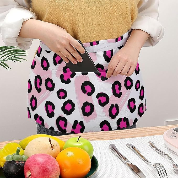 Half Apron with 3 Pockets Chef Cooking Kitchen Restaurant Aprons for Women Men
