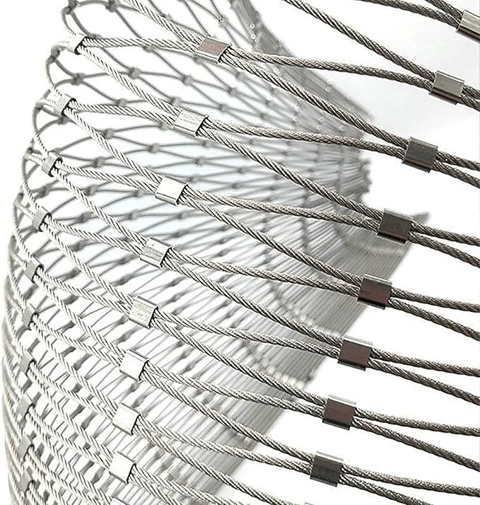 Stainless Steel Wire Rope Cable Mesh Netting, Balcony Protection Net, Garden Poultry Chicken Wire Netting, Durable Deer Fencing Net, Animal Fence (Color : 10cm, Size : 1x2m/3.3x6.6ft)