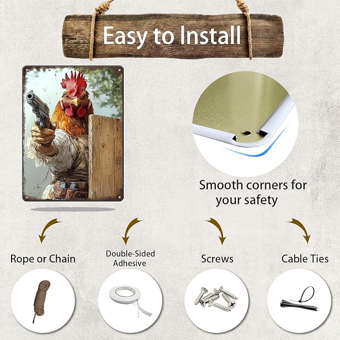 Funny Chicken Signs Farm Chicken Aluminium Sign Metal Chicken Signs Decor Home Ktichen Farm Are Wall 12x16 Inch Vintage Chicken Signs For Coop Metal Tin Signs Poster