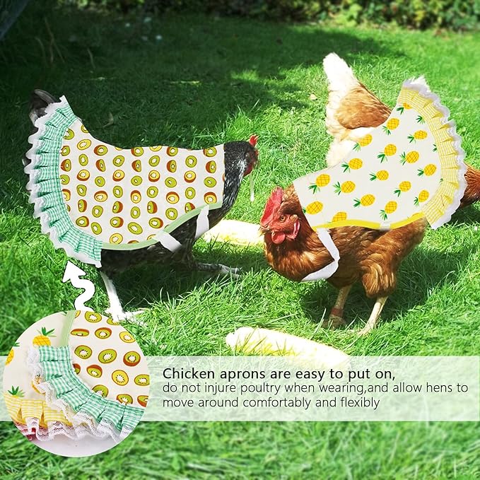 Chicken Saddles, 4 PCS Hens Saddles for Hen Apron for Poultry Protector Feather Fixer Supplies