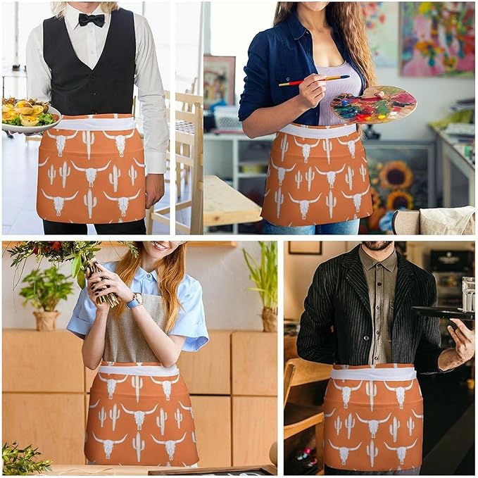 Server Waitress Waist Apron Cooking Kitchen Restaurant Aprons for Women Men