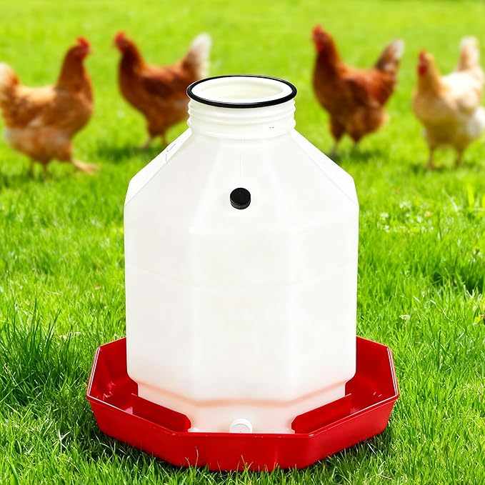 DECOHS 18 Pcs Poultry Fountain Renewal Waterer Parts, Chicken Waterer Replacement Parts Kit, Includes 12 Pcs Replacement Caps and 6 Pcs O Rings for 3/5/7 Gallon Poultry Waterers