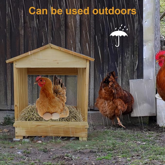 Chicken Nesting Box 3 Compartments - Wall Mount Wooden Egg Laying Nest Box for Chicken Coop, Easy to Assemble & Versatile Use for Hens, Ducks, Chickens