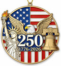 250 Years of America Semiquincentennial Ornament, 2D Acrylic 1776-2026 Patriotic Anniversary Decor, US Independence Day Commemorative Gift/July 4/Veterans Day, Exchange Keepsake