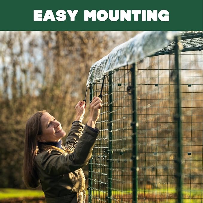Omlet Clear Chicken Run Tarp | Durable Weatherproof Cover for Poultry Runs | Full Protection from Rain, Wind & Snow | Includes Bungees | 6ft x 6ft