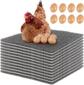 12 Pcs Nesting Pads for Chicken Coop, 12x12 Inch Washable Plastic Nesting Box Liners with 6 Fake Eggs, Reusable Laying Mats for Hens, Chicken Coop Accessories