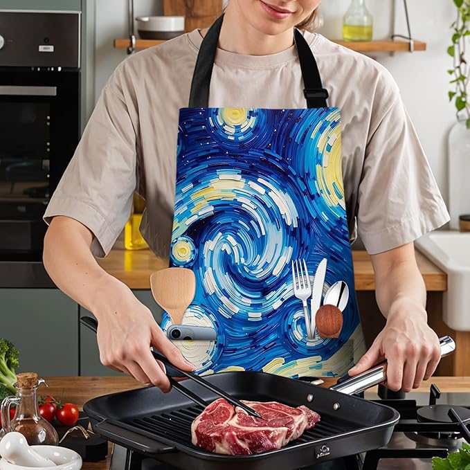 Apron Adjustable Waterproof with Two Deep Pockets Wowen men for Summer BBQ Pool Parties & Resorts