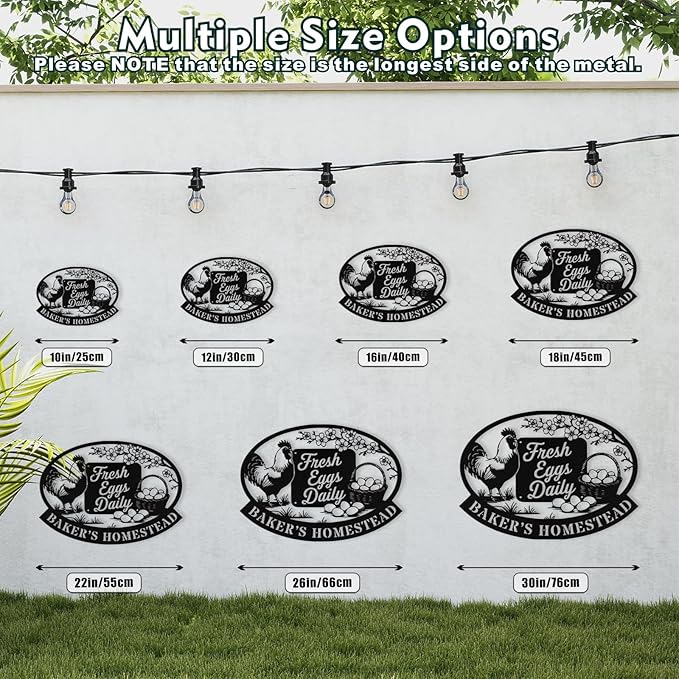 Personalized Chicken Coop Metal Signs, Custom Farm Chicken Coop Sign, Customized Farm Metal Signs Outdoor, Custom Large Hanging Hen House Sign for Farms, Barn, Farmhouse, Ranch