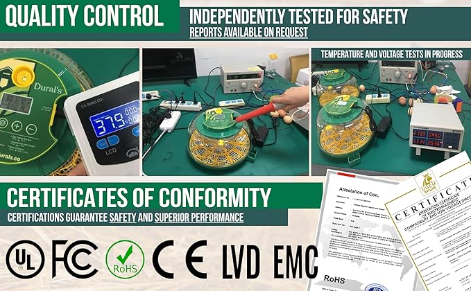 Dural's DX5® | Professional 18 Egg Incubator with Automatic Turning & Humidity Control | FCC Certified Egg Incubator | for Chicken, Quail, Duck Eggs | Precise Temperature | Easy to Clean (18 Eggs)