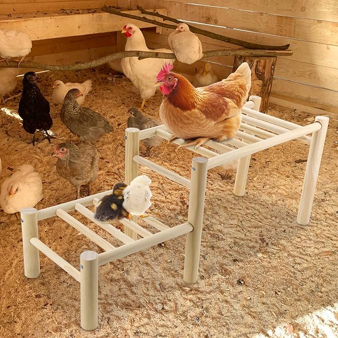 Vehomy Chicken Perch - Roosting Ladder for Chicken Coop - Jungle Gym & Toys for Poultry
