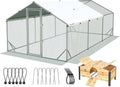 Quictent Advanced Series 18x9 ft Metal Chicken Coop Run with Wooden Nesting Box, Large Walk-in Outdoor Poultry Cage Heavy Duty Predator Proof Hen Duck Rabbit Farm Pen House, Waterproof Anti-UV Cover