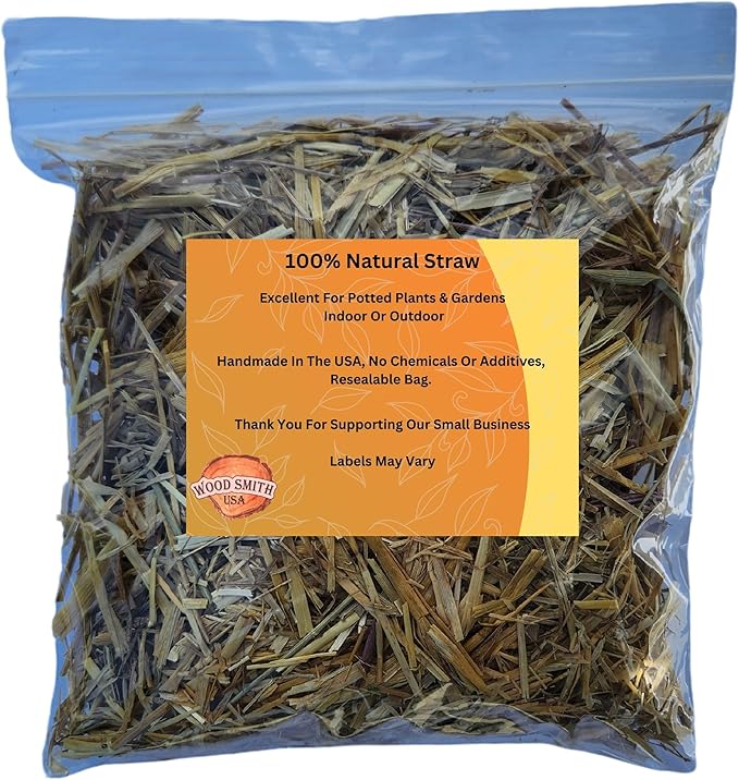 Premium Wheat Straw Mulch - Eco-Friendly Straw Mulch in Convenient Bags of Mulch for Gardens, Landscaping, and Ground Cover, Hand Packed in The USA Half-Quart
