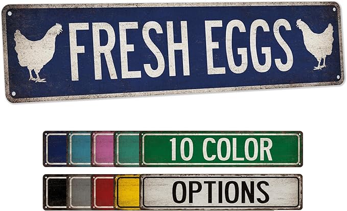 Chicken Coop Sign Fresh Eggs - Made In USA - Rustic Décor Farm Chicken Décor Kitchen Décoration Hen House Sign Outdoor Sign 104180017017