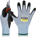 DEX FIT Level 5 Cut Resistant Gloves Cru553, 3D-Comfort Fit, Firm Grip, Thin & Lightweight, Touch-Screen Compatible, Durable, Breathable & Cool, Machine Washable; Blue M (8) 1 Pair