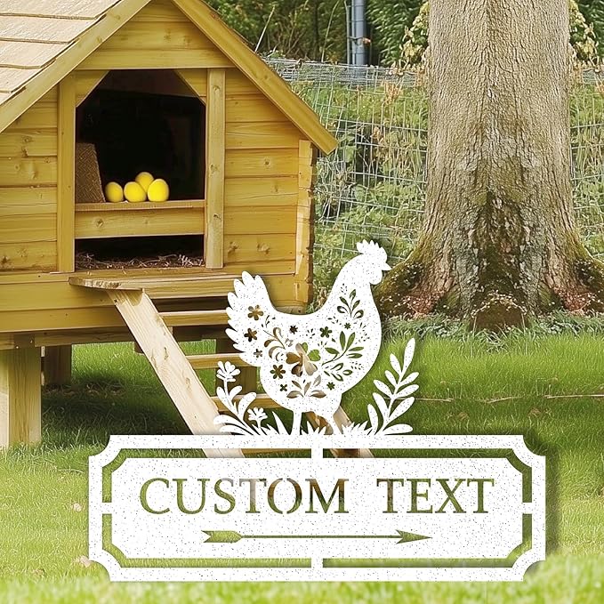 Custom Chicken Coop Signs, Personalized Funny Chicken Coop Signs, Custom Metal Farm Signs for Outdoor, Chick Hen House Sign Funny Farmhouse Outside Wall Decor Gift