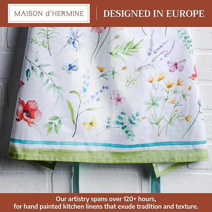 Maison d' Hermine 100% Cotton Apron for women with Pocket Kitchen Chef Apron for Men Cooking Easter Decorations