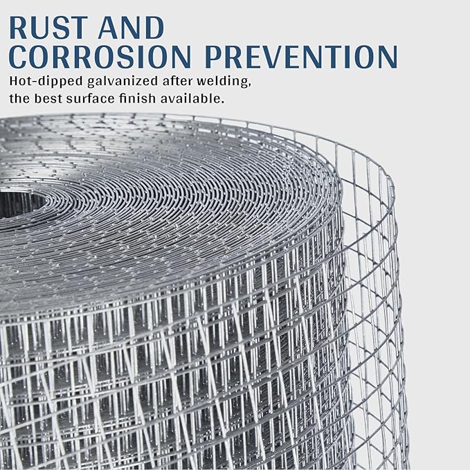 Hardware Cloth 1/2 in. x 5 ft. x 50 ft 19-Gauge, Chicken Wire Fencing, Garden Fence, Tree Guard, Chicken Wire Mesh Roll, Welded Wire Fencing, Mesh Wire Fence