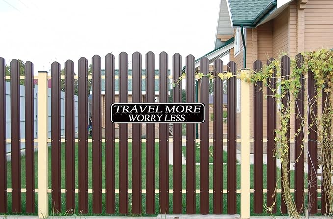 Travel More Worry Less' 16x4 Inch Vintage Travel Metal Sign Wall Decor for RV, Camper Van or Home - Adventure Themed Gift for Travel Lovers