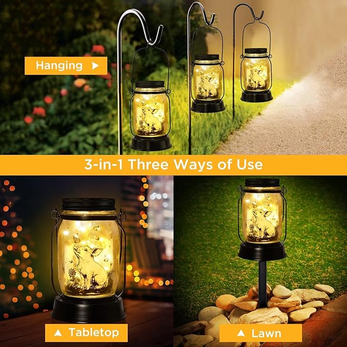 Pig Gifts for Women/Men/Kids Pig Lovers Animal Solar Lantern, Piglet Animal Christmas Gifts, Solar Garden Decoration, Night Light Room Decor Farm Piglet Present Yard, Patio,Backyard,Porch, Torches