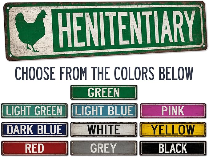 Henitentiary Chicken Coop Sign Funny Chicken Coop Signs - Made In USA - Chicken Décor Outdoor Signs Street Signs Farmhouse Décor 104180017003