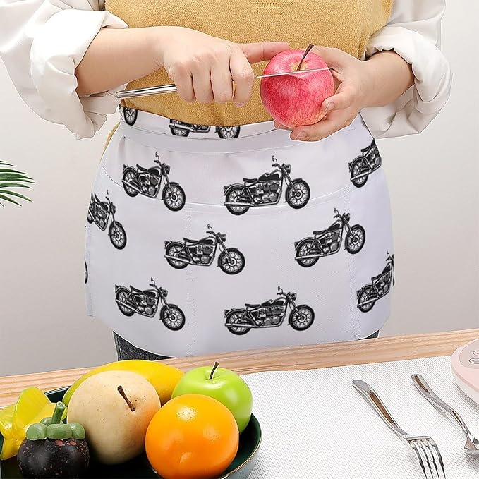 Short 3 Pockets Waist Waiter Waitress Half Apron Waterproof Chef Aprons