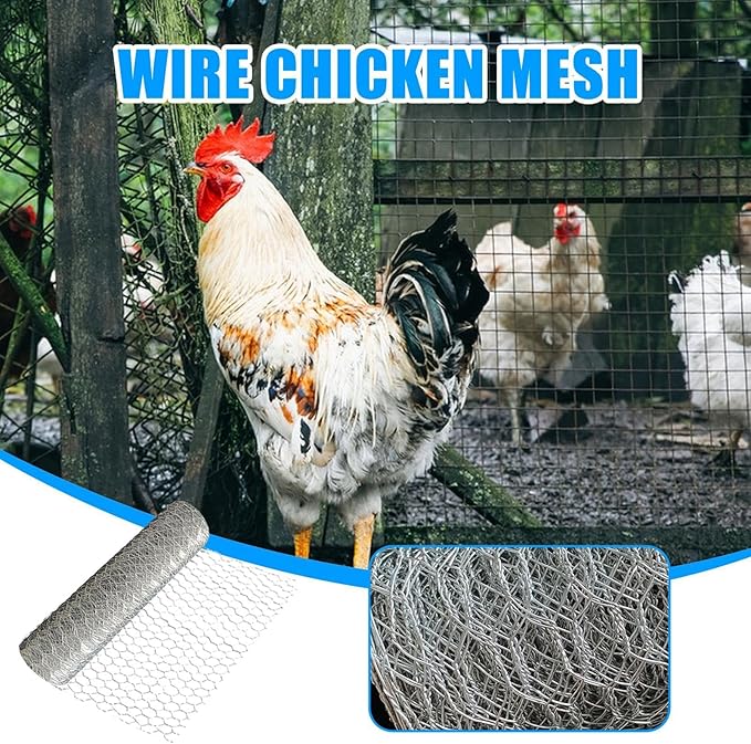 Generic Wire Fencing Roll - Chicken Wire Fence | Mesh Roll Galvanized | Welded Metal Wire Fencing Roll | Galvanized Welded Cage Wire Mesh Roll Supports Poultry Netting Cage Fence, 0.4*15.um