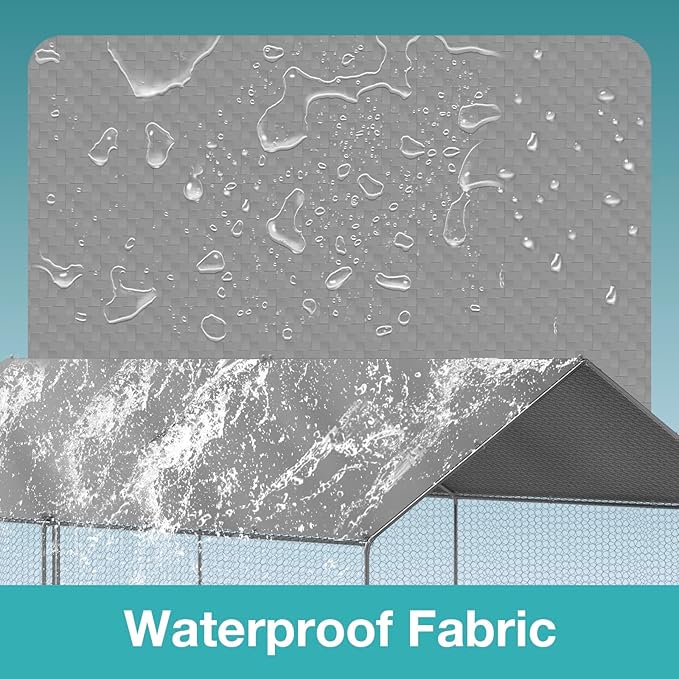 Chicken Coop Cover Waterproof, 11.5 * 6.5 FT Chicken Run Tarp with Ball Bungees Cords, UV Shade Cloth for Yard Large Chicken Coop, Walk-in Chicken Run Pen, Duck Coop Tarp Replacement (2 Pack,Grey)