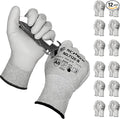 Schwer 12 Pairs Cut Resistant Gloves ANSI A6/A7 (Send Randomly) CR7120 Cut Proof Work Gloves, Touchscreen, for Men and Women Used for Woodworking, Glass Cutting, Construction, Car Repair, M