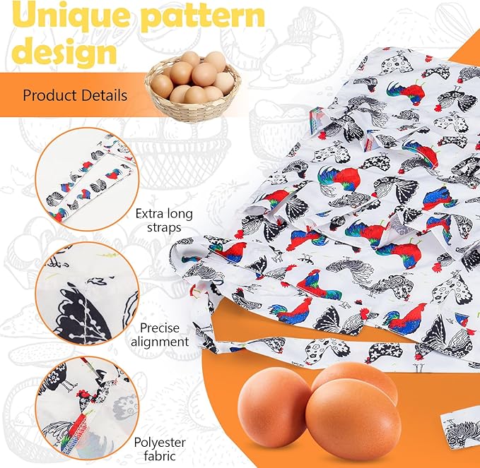 12 Deep Pockets Egg Apron, Chicken Egg Collecting Apron, Egg Holding Apron, Duck Goose Egg Gathering Apron for Housewife